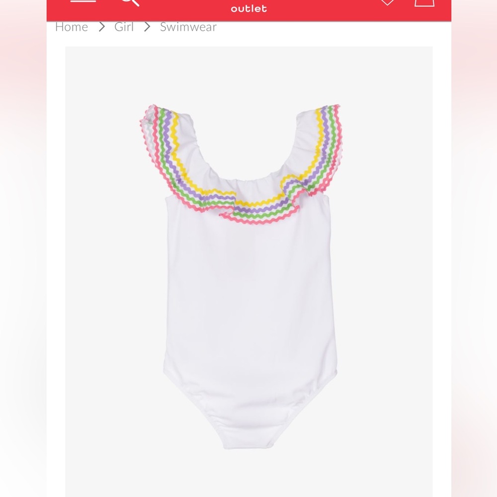 Nessi Byrd White Ruffled swim swimsuit swimwear girls 2T